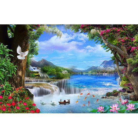 Papier peint panoramique - Cascades - 195 cm x 126 cm (1/2)