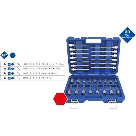 Brilliant Tools  BT022030 1/2'' Steckschlüssel-Satz, 30-tlg., Innen6kant Profil