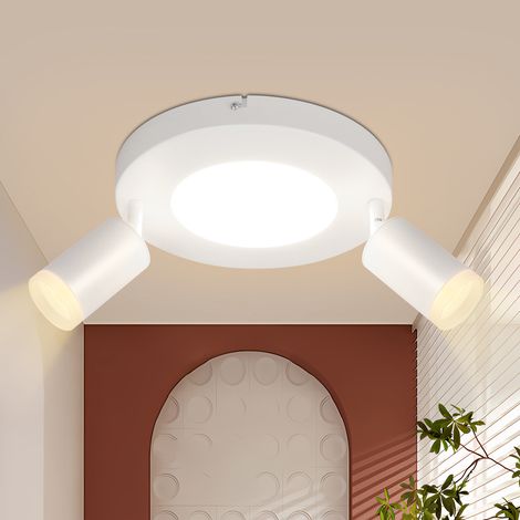 ZMH Plafonnier Spot de Plafond LED GU10 - Plafonnier 3000k Blanc Chaud 20W Lampe de Chambre Pivotant 350° Spot de Plafond pour Cuisine Salle à Manger Couloir Couloir (1/5)