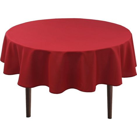 Nappe Ronde 180 cm Rouge Résistante aux intempéries Lavable Polyester pour Outdoor & Indoor