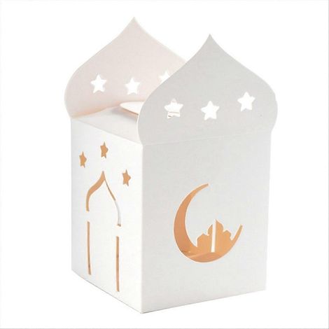 50 hohle, stern- und mondförmige Süßigkeitenboxen zum Eid Mubarak, Keksgeschenk (1/5)