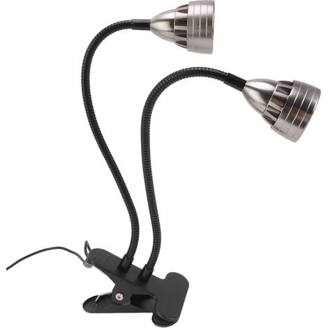 Lampe de Croissance LED Double Tête pour Plantes Grasses avec Pince et Alimentation USB
