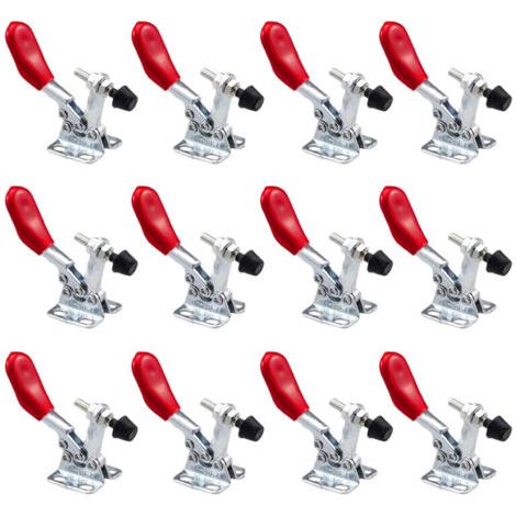 12 pièces pince bascule réglable 201A horizontale rouge antidérapante dégagement rapide (1/5)