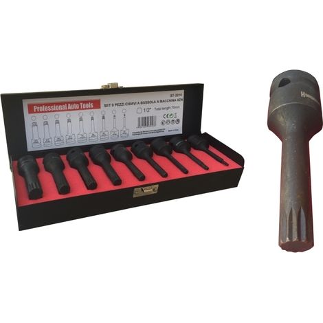 Bussole/Boccole ad impatto professionali XZN serie 9 pezzi da 1/2 cromo molibdeno
