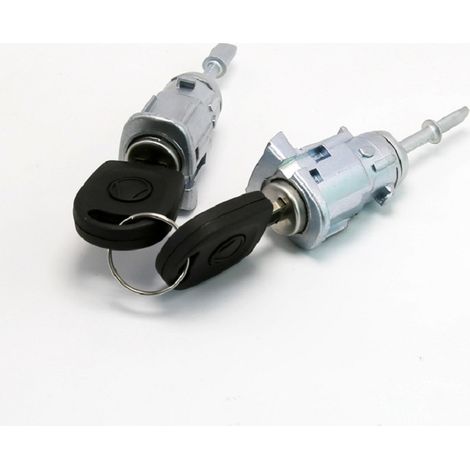 Front left and right door lock cylinder set with 2 keys for Volkswagen Golf Polo IV Bora 6Q4 837 (1/4)