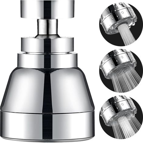 Aeratore spruzzatore per rubinetto da cucina, in ottone massiccio e acciaio inossidabile, aeratore rotante a 360°, 3 modalità di flusso regolabili.