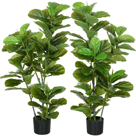Figuiers artificiels lot de 2 hauteur 110 cm vert