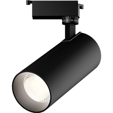 Recessed spotlights, LED track lighting for feature walls, elongated shade for increased brightness, energy saving 30W, neutral light 4000K, black. (1/3)