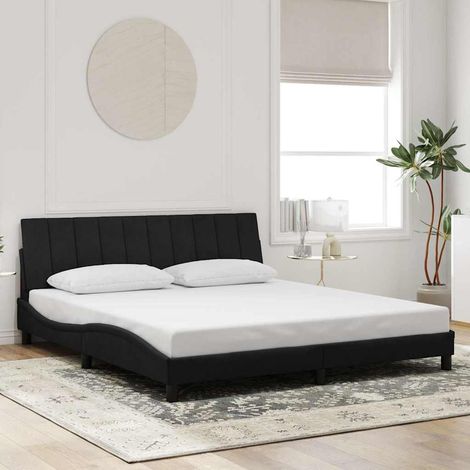 Teenpull – Bettgestell ohne Matratze "Hanko" Schwarz 180x200 cm Samt (1/5)