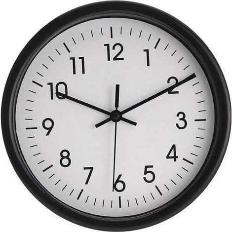 Horloge murale - edm - Noir - Ø 20 cm - PVC - Design contemporain