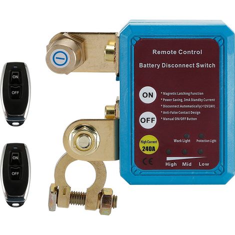 Ortviai Interrupteur de déconnexion batterie 12/24 V 240 A avec affichage numérique – Télécommande + manuel, protection anti-décharge