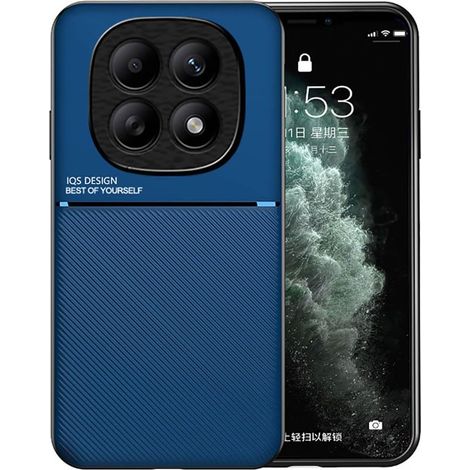 Coque pour Xiaomi Redmi Note 15 5G/Poco M8 5G, Grâce Exquis Mode Texture Doux Étui, Premium Très Mince Antichoc Antidérapante TPU + PU Bumper Silicone Housse. Bleu (1/5)