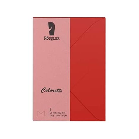 Enveloppe c6 ministro coloretti 5 unités rouge (1/3)