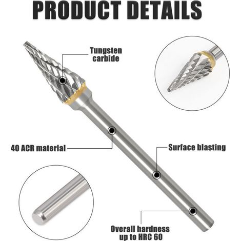 Dual-slot rotary grinding heads – 10-piece set for wood carving, metal polishing and engraving – Versatile DIY tools