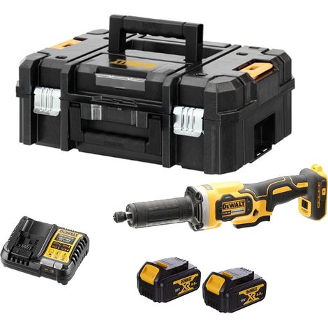 DeWALT DCG426M2 18V XR Brushless Die Grinder Kit - 2x 4Ah Batteries, Charger & TSTAK II Case (1/3)