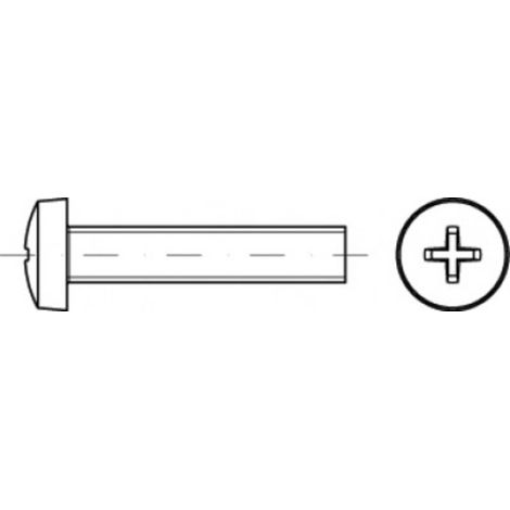 TOOLCRAFT TO-5430966 Vis cylindrique à tête bombée M4 16 mm cruciforme acier étamé par galvanisation 200 pc(s) (1/2)
