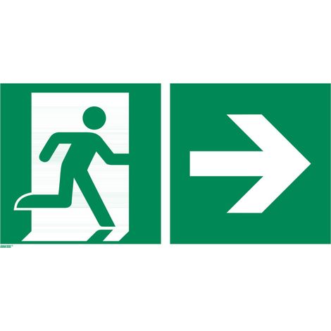 Rettungszeichen Rettungsweg rechts, Typ: 12400