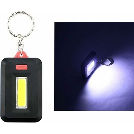 Mini LED Torch Keychain, Mini Keychain Light Key Light with Keyring, COB LED Small Keyring Flashlight, Mini Super Bright Keyring LED Torch, Portable LED Keyring Pocket Light, Outdoor Light (Red) (1/5)