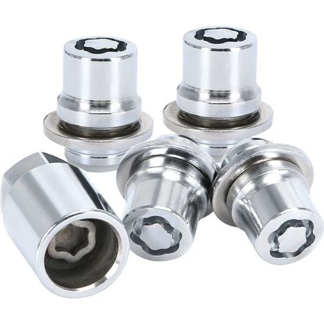 Écrous antivol M121,5 pour voitures - référence 00276-00900 - Compatibles Toyota et Lexus - 4 écrous antivol + 1 clé spéciale - Boulons de roue antivol en acier inoxydable chromé (1/2)
