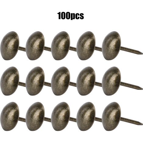 100 clous décoratifs, bronze antique, accessoires de clouage décoratifs pour meubles en fer forgé, 11 x 17 mm, couleur bronze (1/4)