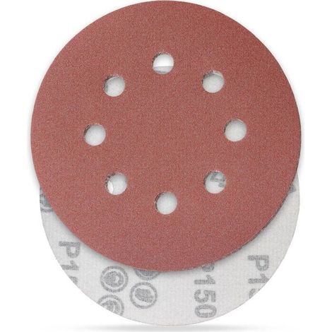 150 Disque de Ponçage Disques Abrasifs Grain Taille de 125mm Idéal pour Poncer/Polir/Dérouiller HSDPS5M100, Lot de 100 (1/5)