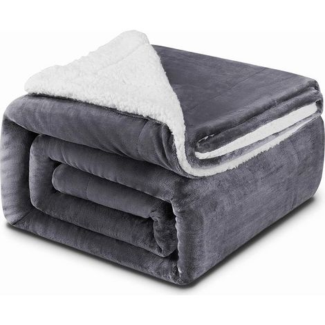 150x200cm Couverture Plaid en Polaire Sherpa Couverture Chaude et Douce pour Lit Canapé Couverture Pour hiver Lit Voyage (1/4)
