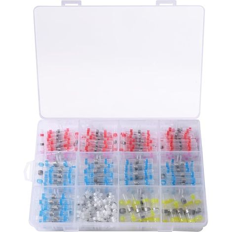 Cosse Électrique, Connecteurs Étanches pour Automobile et Marine, Cosses à Sertir avec Gaine Thermorétractable, Connecteur Bout à Bout Imperméable 10-26 AWG (1/5)