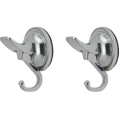 Juego de 2 ganchos de ventosa de plástico para toallas, fijación sólida y duradera, para azulejos y puertas, cocina, baño, vidrio (1/4)