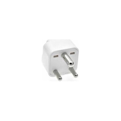 Adaptateur Voyage Type M - Prise 3 Broches Pour Afrique Du Sud Et Inde - 250 V 10 A - Dimensions 36x36x46 Mm - ABS Blanc - 1 Pièce (1/5)