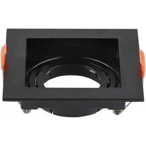 Soporte de foco empotrable cuadrado V-TAC para focos LED GU10, negro