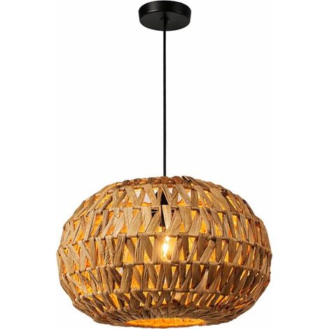 Suspension en rotin naturel style bohème D38 cm (1/5)