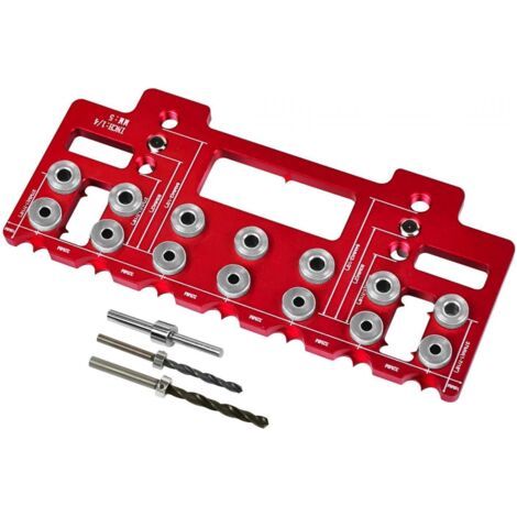 Gabarit de perçage de goupilles d'étagère – Alliage d'aluminium – Guide de perçage 1/4" 5mm – Pour installation rapide d'étagères (1/5)