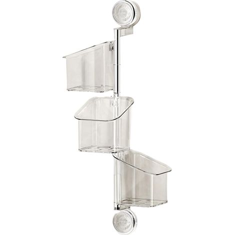 Organisateur De Douche À Ventouse Étagères Ventouse pour Salle de Bain avec  Rangement Drainant Avec Boîtier Rotatif Sans Perçage Pour Salle De Bain Éponge Brosse Ail Oignon (1/5)
