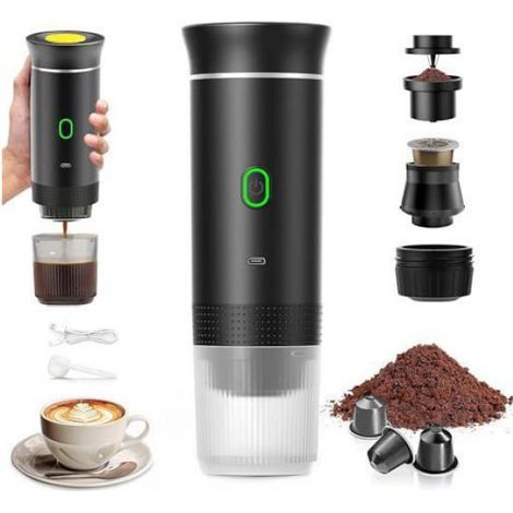 Cafetière Portable - 12 V - Compatible Capsules K-Cup Et Café Moulu - Chauffage Rapide - Pour Camping Voiture - 1 Pièce (1/5)