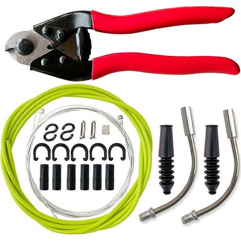 Kit de gaine de câble de dérailleur universel jaune clair pour vélo comprenant un coupe-câble, un câble de dérailleur et un câble de frein. (1/5)