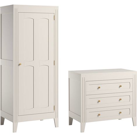 Armadio 1 anta 3 cassetti bianco 192cm (1/5)