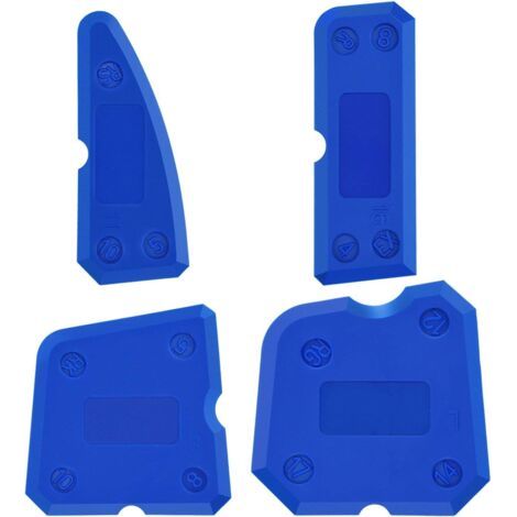 4 Pièces Ensemble d'Outils de Calfeutrage en Silicone Kit Lisseurs de Joints pour Coulis d'Étanchéité Silicone Finition de Cachetage(Bleu) (1/5)