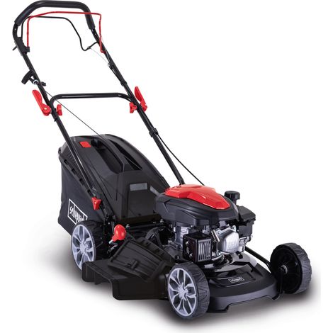 Scheppach Tondeuse à gazon thermique PML46-161S - moteur 4 temps - 150 cm³ - largeur de coupe max 46 cm - hauteur de coupe 25-75 mm - bac 55L (1/2)