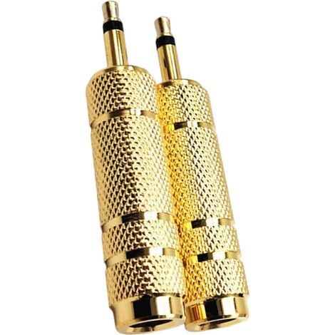 Adaptateur audio robuste en alliage de zinc, prise femelle 6,5 mm vers 3,5 mm, accessoire de studio d'enregistrement résistant à la corrosion, multicolore. (1/5)