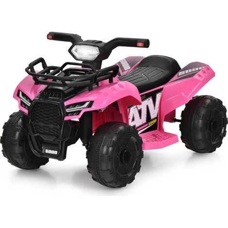 Quad electrico infantil con espacio de almacenamiento mini quad electrico con musica para ninos 44 x 66 x 42 cm rosa negro
