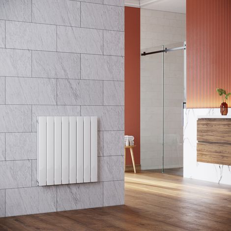 SONNI Design Paneelheizkörper Weiß Flachheizkörper Heizkörper Horizontal Doppellagig Bad 630x616mm