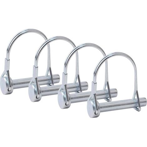 Lot de 4 goupilles de verrouillage en acier au carbone, goupilles de verrouillage de fil à boucle ronde pour piste de ferme et pelouse (M8 x 45) (1/5)