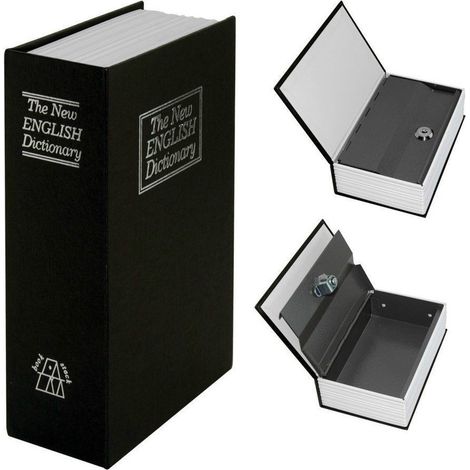 TRADE SHOP - Cassetta Sicurezza Portavalori Libro Porta Monete Chiave Metallo 240x155x55 Mm -