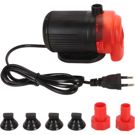 Pompe submersible avec axe en céramique, débit d'eau réglable, aspiration inférieure, Pompe d’aquarium,pompe à eau silencieuse pour fontaine, bassin sous-marin, prise UE 6 W, 220 V (débit d'eau de 800 (1/5)