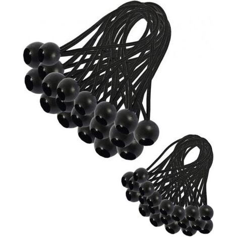 Tendeur élastique 30 pièces, tendeur de bâche, cordon élastique, pour pavillon, bâche, camping, tente, harnais d'extension de rideaux (200 mm et 150 mm) (1/5)