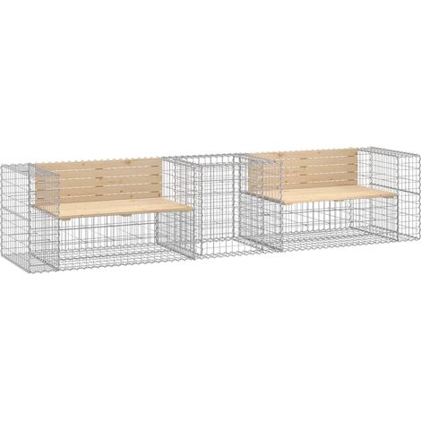 Maison Exclusive - Banc de jardin avec panier en gabion bois massif de pin (1/5)