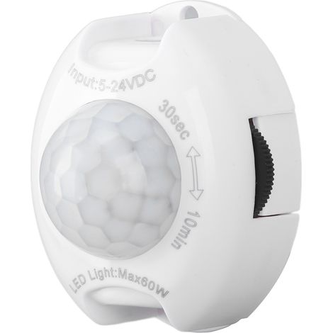 Interrupteur détecteur de présence infrarouge pour ruban LED avec prise DC réglable 5-24V 60W (1/5)
