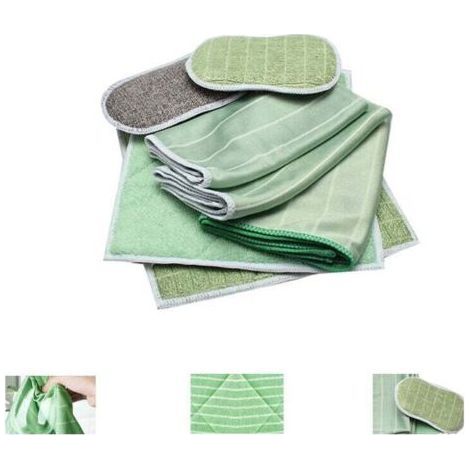 Lot de 6 Chiffon Bambou Microfibre pour Vitres Miroirs Carreaux Carrosserie Microfibre Bambou Vitre Ménage Salle de Bain,