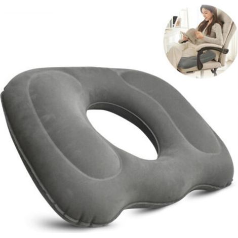 45 x 39 cm aufblasbares Hämorrhoiden-Sitzkissen – Rundes orthopädisches Sitzkissen mit Pumpe, lindert Hämorrhoiden, Steißbeinschmerzen oder Schmerzen nach der Geburt