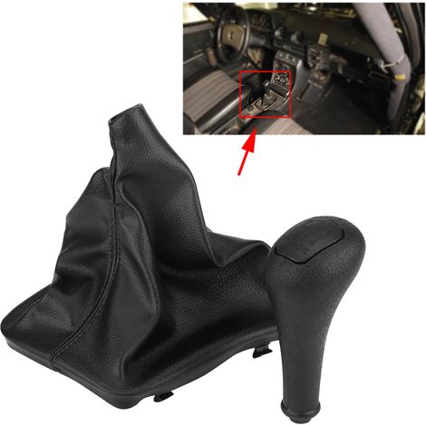 4-Gang-Schaltknauf mit Ledermanschette für Mercedes-Benz W123, W140 und W202, schwarzer Schaltknauf, Schutzhülle, Austauschset (1/5)